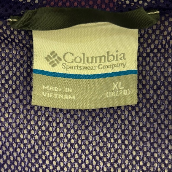 Girls COLUMBIA Jacket Windbreaker Raincoat Purple size XL 18-20 - Picture 10 of 10